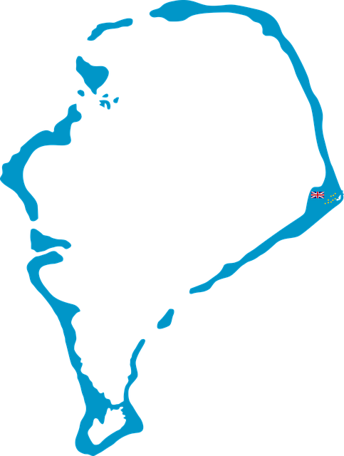 图瓦卢 旗帜 地图 - 免费矢量图形