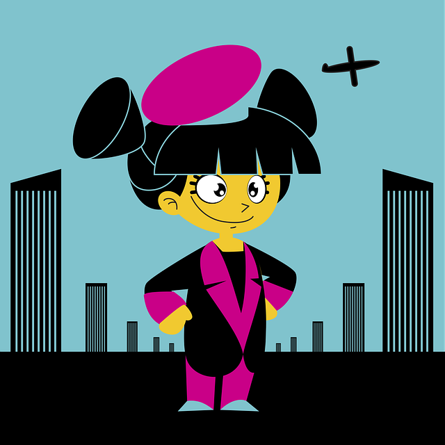 女士 空中小姐 飞机 - 免费矢量图形