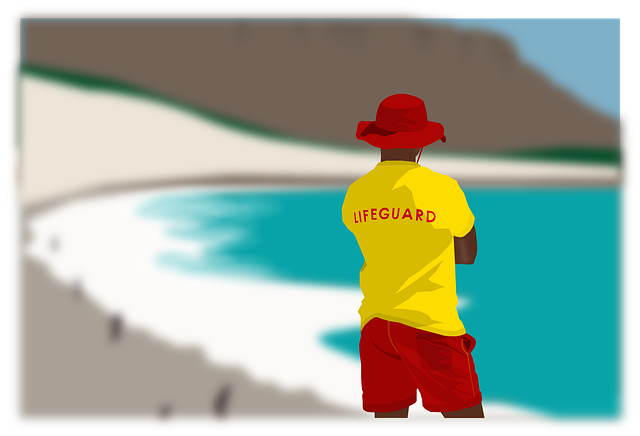 救生员 海滩 海洋 - 免费矢量图形