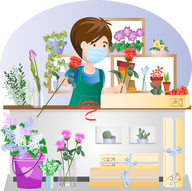 花朵 花店 店铺 - 免费矢量图形