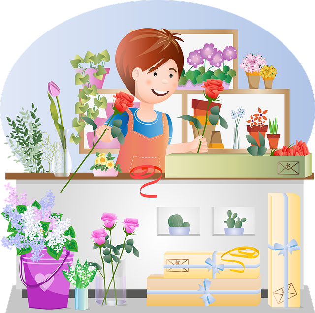 花店 花朵 店铺 - 免费矢量图形