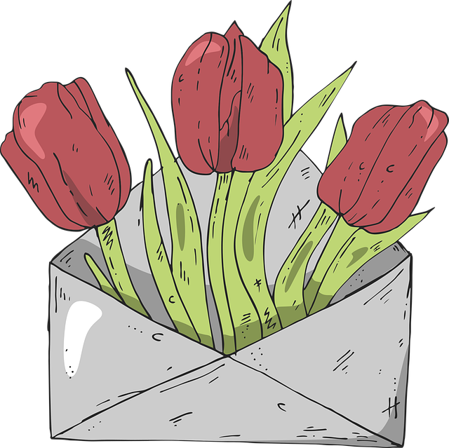 郁金香 花 信封 - 免费矢量图形