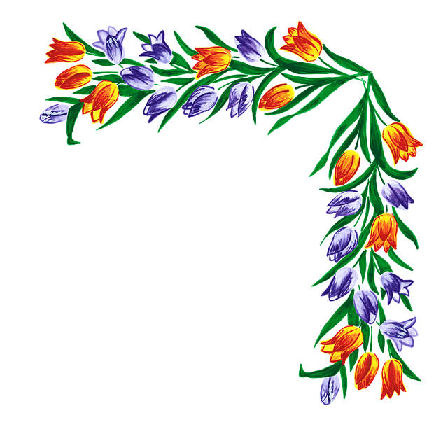 郁金香 花朵 边境 - 免费矢量图形