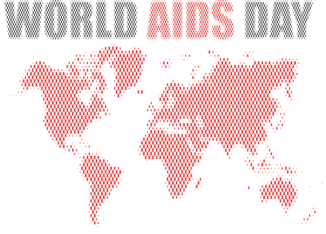 地球 艾滋病 丝带 - 免费矢量图形