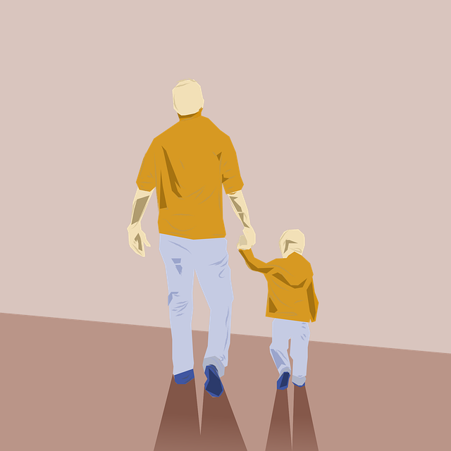 父亲 儿子 步行 - 免费矢量图形