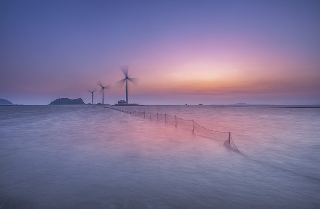 海 风车 日落 - 上的免费照片