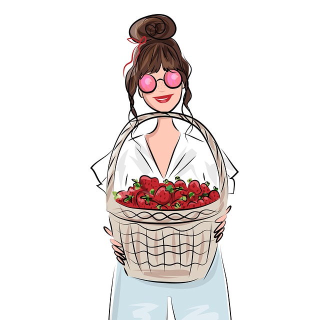 女士 草莓 篮子 - 上的免费图片