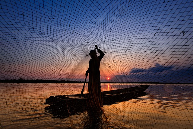 男人 捕鱼网 湖 - 上的免费照片