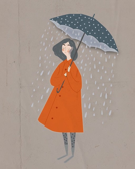 女孩 雨伞 雨 - 上的免费图片