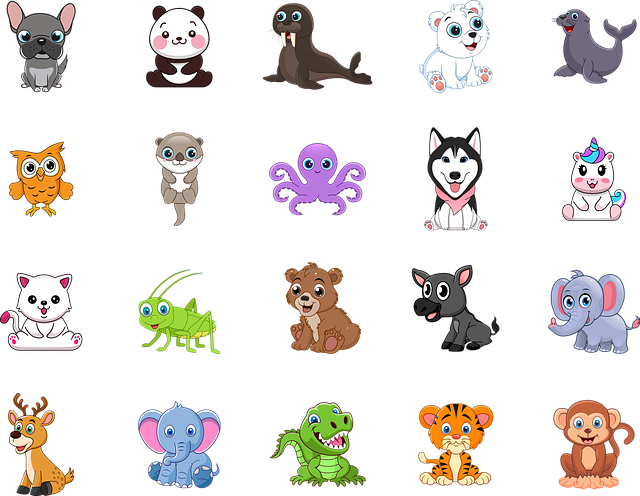 动物 可爱的 收藏 - 免费矢量图形