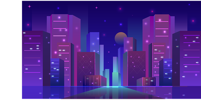 城市 晚上 天际线 - 免费矢量图形