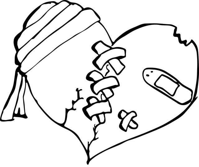 破碎的心 草图 画画 - 上的免费图片