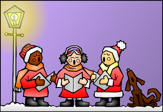 圣诞节 孩子们 合唱 - 免费矢量图形