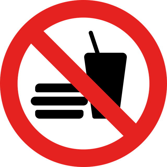 禁止进食标志 没有吃符号 不要吃标志 - 免费矢量图形