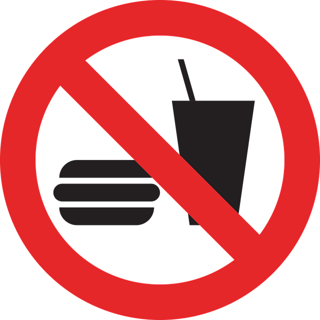 禁止进食标志 没有吃符号 不要吃标志 - 免费矢量图形