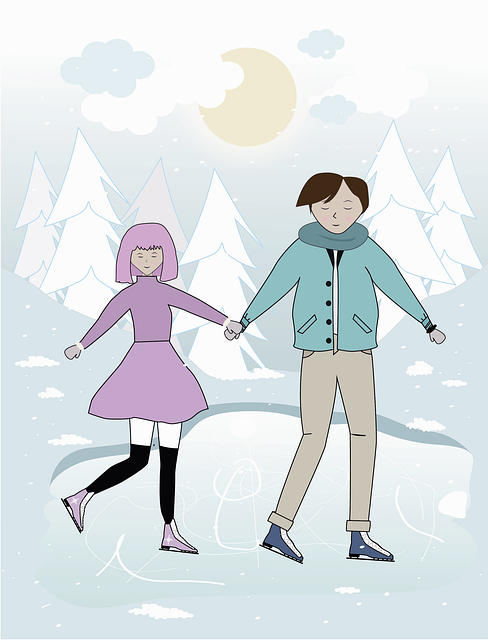 冬天 夫妻 滑冰 - 上的免费图片