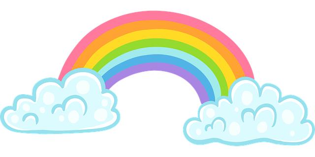 彩虹 可爱的 云 - 免费矢量图形