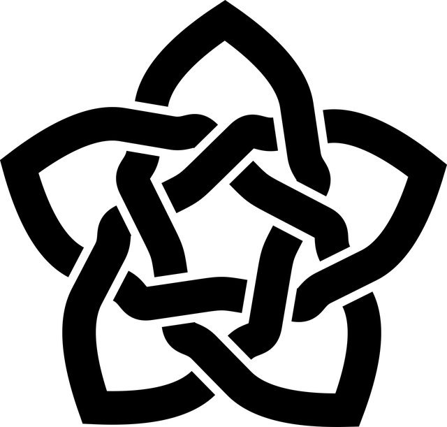 凯尔特结 Pentangle 五角星 - 免费矢量图形