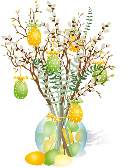复活节彩蛋 花朵 花瓶 - 免费矢量图形