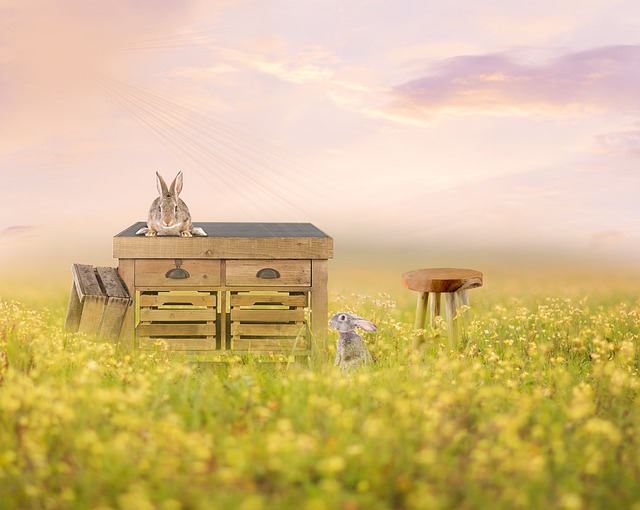 兔子 春天 背景 - 上的免费图片
