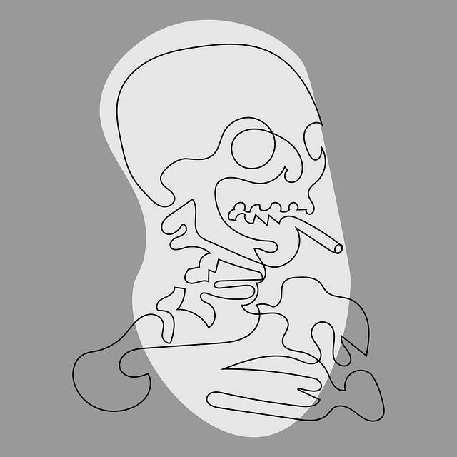 艺术 骷髅的头骨 线描 - 免费矢量图形