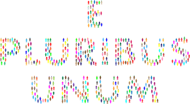 E Pluribus Unum 众多中的一个 人们 - 免费矢量图形