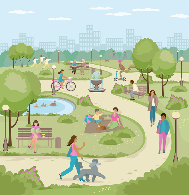 公园 城市公园 人们 - 免费矢量图形