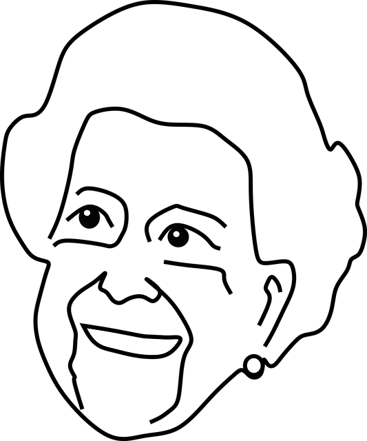 伊丽莎白女王 女士 线条艺术 - 免费矢量图形