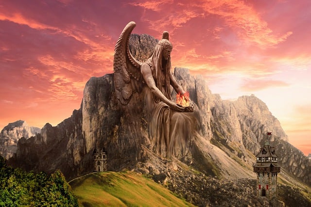 幻想 山 天使 - 上的免费图片