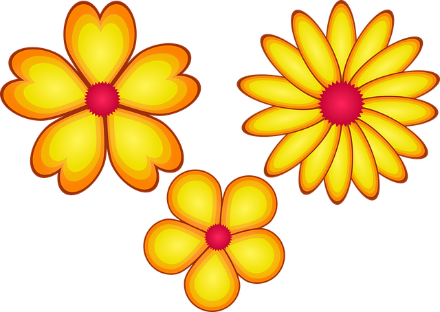 花朵 丰富多彩的 黄花 - 免费矢量图形