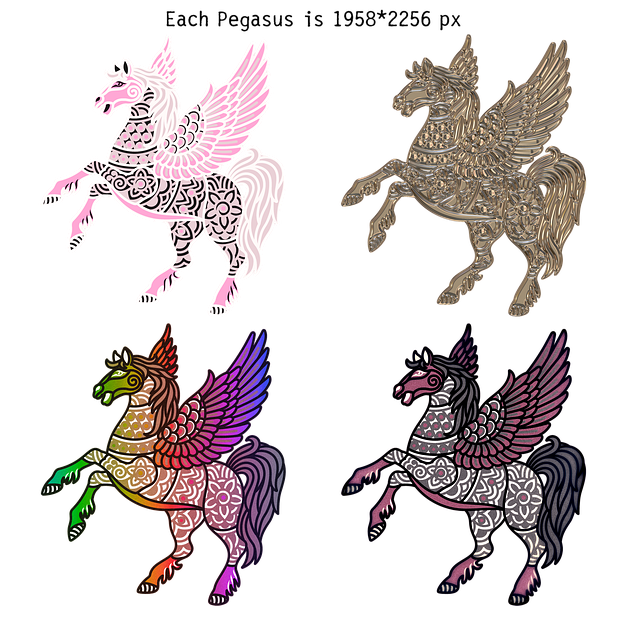 马 翅膀 丰富多彩的 - 上的免费图片