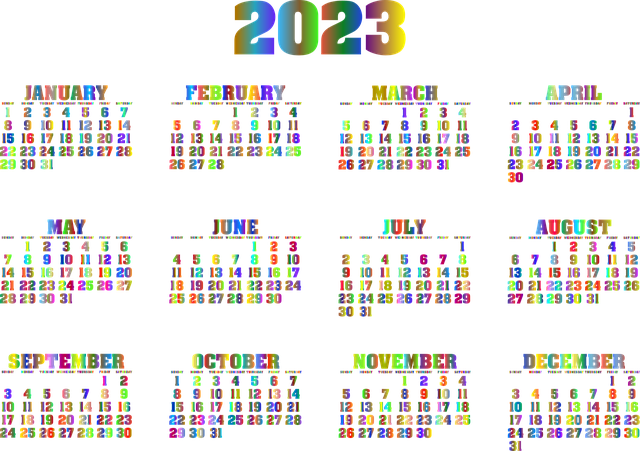 日历 2023 日期 - 免费矢量图形