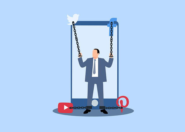 社交媒体 瘾 囚犯 - 免费矢量图形