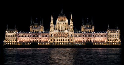 匈牙利国会大厦夜景 · 免费素材图片