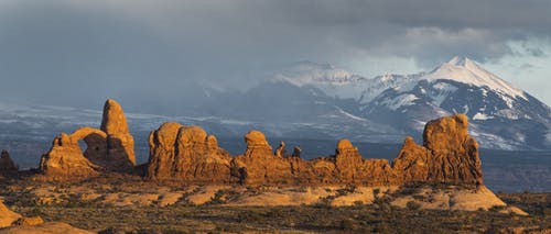 白天雪山附近的山谷 · 免费素材图片