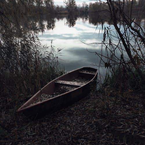 岸边的独木舟船 · 免费素材图片