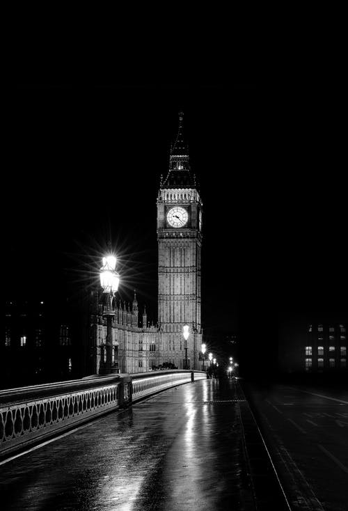 大笨钟，伦敦的灰度摄影 · 免费素材图片
