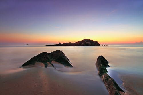 在日落的大海风景 · 免费素材图片