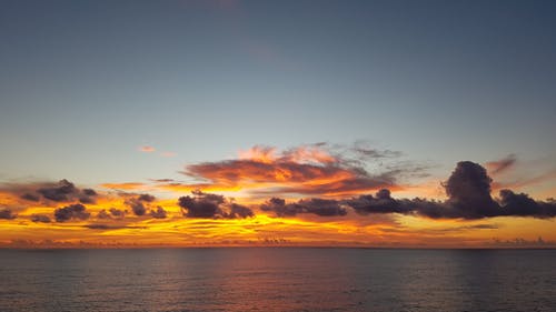 夕阳下的大海风景摄影 · 免费素材图片