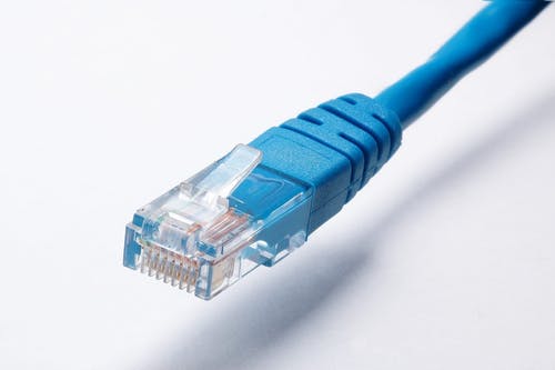 蓝色以太网电缆 · 免费素材图片
