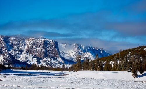 冬季森林附近山脉的摄影 · 免费素材图片