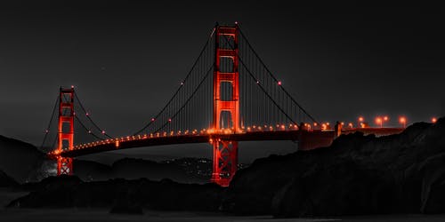 加利福尼亚金门大桥的选择性彩色摄影 · 免费素材图片