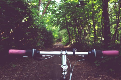 银色和粉色自行车车把 · 免费素材图片