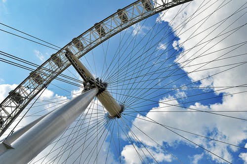 摩天轮的蠕虫视角 · 免费素材图片