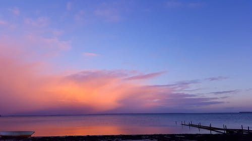 日落期间的海水 · 免费素材图片