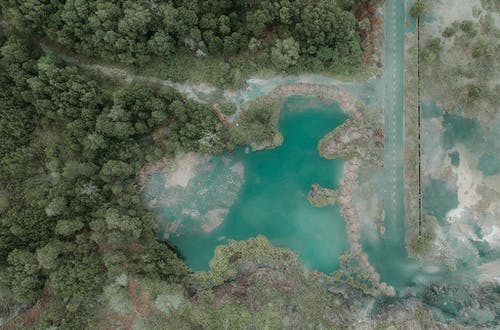 蓝湖航空摄影 · 免费素材图片