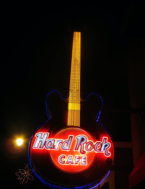 Hard Rock Cafe Led吉他标牌 · 免费素材图片