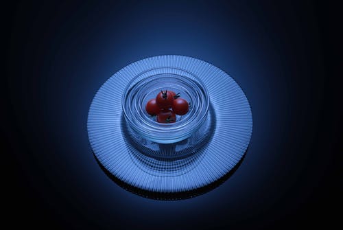 透明玻璃碗樱桃西红柿 · 免费素材图片