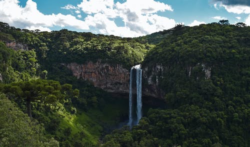悬崖上的瀑布 · 免费素材图片
