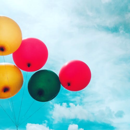 五个什锦的气球 · 免费素材图片